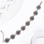 Браслет из серебра с сердоликом 2308