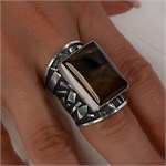 Кольцо из серебра с агатом 2310