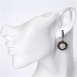 Серьги из серебра с розовым кварцем 2303 Серьги из серебра с розовым кварцем 2303