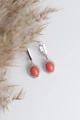 Серьги из серебра с оранжевым кораллом 2732