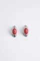 Серьги из серебра с кораллом 2730