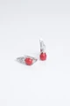 Серьги из серебра с кораллом и цирконом 2726