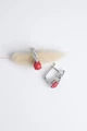 Серьги из серебра с кораллом и цирконом 2726
