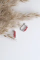 Серьги из серебра с кораллом и цирконом 2728