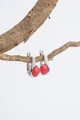 Серьги из серебра с кораллом и цирконом 2727