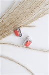 Серьги из серебра с оранжевым кораллом 2731