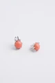 Серьги из серебра с розовым кораллом и цирконом 2733