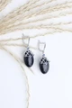 Серьги из серебра с авантюрином и цирконом 2695