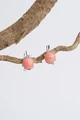 Серьги из серебра с розовым кораллом и цирконом 2733