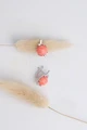 Серьги из серебра с розовым кораллом и цирконом 2733