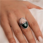 Кольцо из серебра с малахитом и яшмой 2473