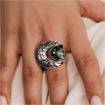 Кольцо из серебра с клинохлором 2480