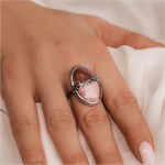 Кольцо из серебра с родонитом и тулитом 2484