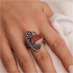 Кольцо из серебра с родонитом 2487