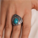 Кольцо из серебра с амазонитом Перу 2498