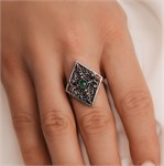 Кольцо из серебра с хризопразом 2541