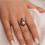Кольцо из серебра с кораллом 2574