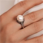 Кольцо из серебра с жемчугом 2618