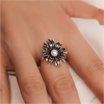 Кольцо из серебра с жемчугом 2620