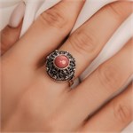 Кольцо из серебра с родонитом 2670