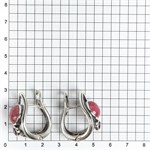 Серьги из серебра с родонитом и аметистом 2472