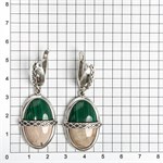 Серьги из серебра с малахитом и яшмой 2474
