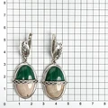 Серьги из серебра с малахитом и яшмой 2474