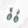 Серьги из серебра с амазонитом 2476