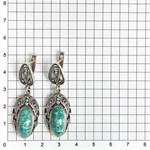 Серьги из серебра с амазонитом 2476