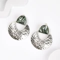 Серьги из серебра с клинохлором 2479