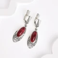 Серьги из серебра с тулитом 2482