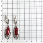 Серьги из серебра с тулитом 2482 Серьги из серебра с тулитом 2482