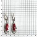 Серьги из серебра с тулитом 2482
