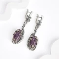 Серьги из серебра с лепидолитом 2489