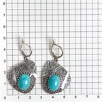 Серьги из серебра с амазонитом Перу 2497