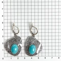 Серьги из серебра с амазонитом Перу 2497