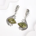 Серьги из серебра с змеевиком 2500