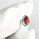 Серьги из серебра с халцедоном 2501