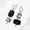 Серьги из серебра с авантюрином и кахолонгом 2504