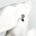 Серьги из серебра с агатом 2526