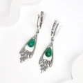 Серьги из серебра с хризопразом 2534