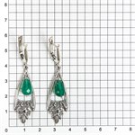 Серьги из серебра с хризопразом 2534