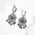 Серьги из серебра с хризопразом 2535