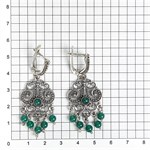 Серьги из серебра с хризопразом 2535