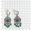 Серьги из серебра с хризопразом 2535