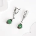 Серьги из серебра с хризопразом 2536