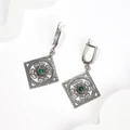 Серьги из серебра с хризопразом 2538