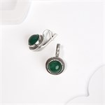 Серьги из серебра с хризопразом 2539 Серьги из серебра с хризопразом 2539