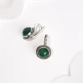 Серьги из серебра с хризопразом 2539