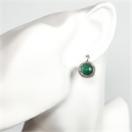 Серьги из серебра с хризопразом 2539 Серьги из серебра с хризопразом 2539